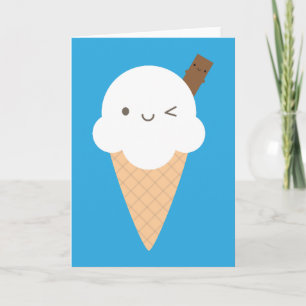 Carte Cone de crème glacée Kawaii