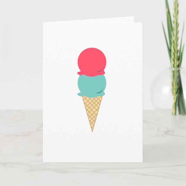 Carte Cône de crème glacée Whimsical Double Scoop (Créateur téléchargé)