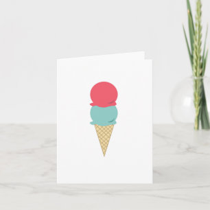 Carte Cône de glace à double boules fantaisiste