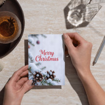 Cône de pin givrée Joyeux Noël Design