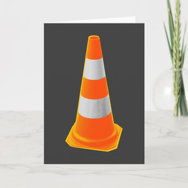 Carte Cône de signalisation avec bandes grises (Devant)