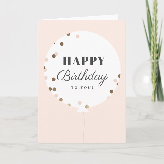 Carte Confetti Balloon heureux anniversaire salutation (Devant)