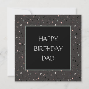Carte confetti noir plaisir heureux anniversaire papa