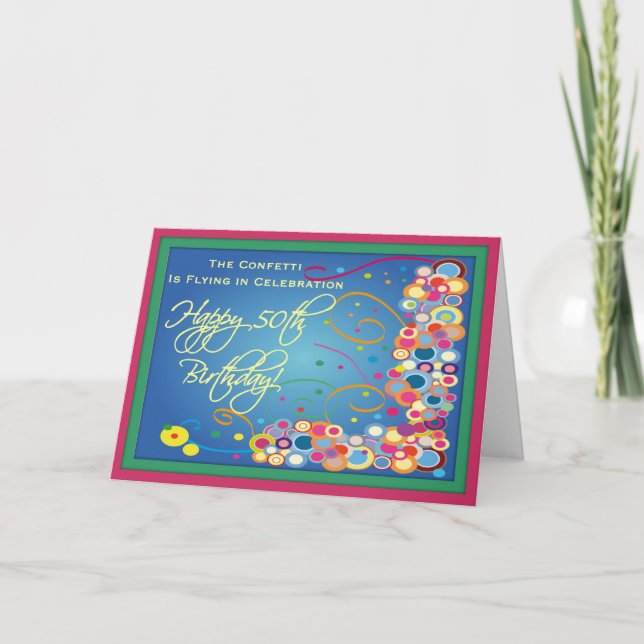 Carte Confetti pour le 50e anniversaire de Diva (Devant)