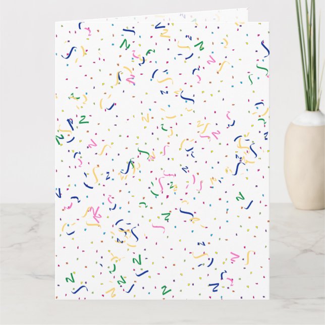 Carte Confetti sur blanc (Ajouter une couleur Arrière -  (Devant)