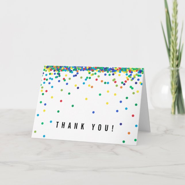 Carte Confettis de Couleurs Primaires Merci | Cute & Sim (Devant)