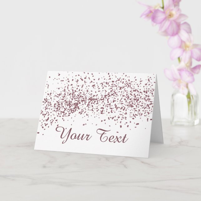 Carte Confettis pailletés or rose (Orchidée)
