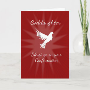Carte Confirmation de filleule Religieux Colombe Rouge R