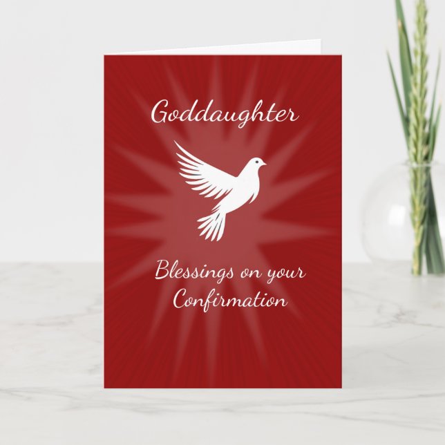 Carte Confirmation de filleule Religieux Colombe Rouge R (Devant)