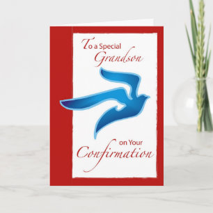 Carte Confirmation du petit-fils, colombe bleue