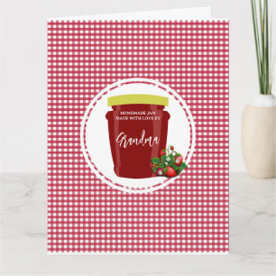 Carte Confiture maison Rouge et blanc En vichy Cottageco