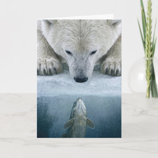 Carte Confrontation entre un ours polaire d'anniversaire (Devant)
