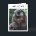 Carte CONFUSED AT HOW YOU LOOK on 40th BIRTHDAY CARD<br><div class="desc">CONFUSED MONKEY-HOW "DO" YOU LOOK SO GOOD AND HAVE A BIRTHDAY,  TOO ? THANKS FOR STOPPING BY ONE OF MY EIGHT STORES!!!!!!!</div>