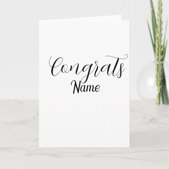 Carte Congrats graduate name simple minimal year class  (Devant)