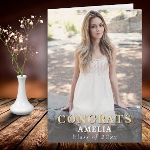Carte Congrats Modernes - Diplôme photo complet
