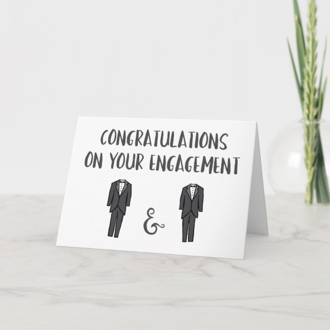 Carte Congrats sur votre fiançailles - couple gai (Devant)