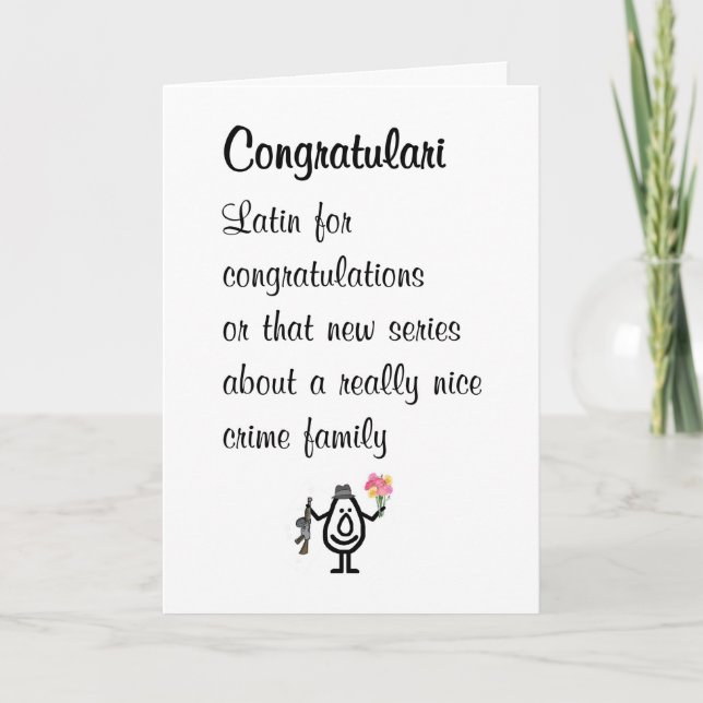 Carte Congratulari Un poème drôle de félicitations (Devant)