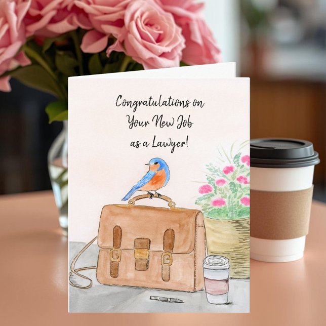 Carte Congratulation on Your New Job as Lawyer Bluebird (Créateur téléchargé)