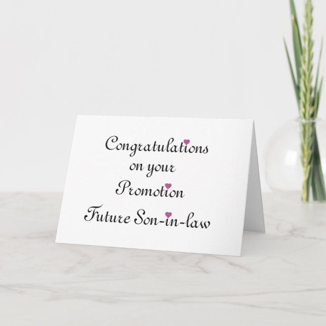 Carte Congratulation on your promotion Future Son-in-Law (Devant)