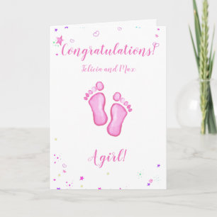 Carte Congratulations a baby girl customizable nam