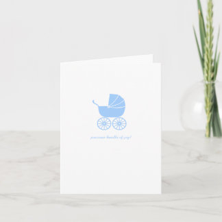 Carte Congratulations Baby Shower Card Blue Stroller