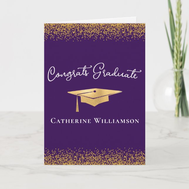 Carte Congratulations Custom Elegant Gold Graduation  (Devant)
