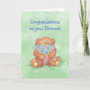 Carte Congratulations Divorce Humour, Teddy Bear Flowers