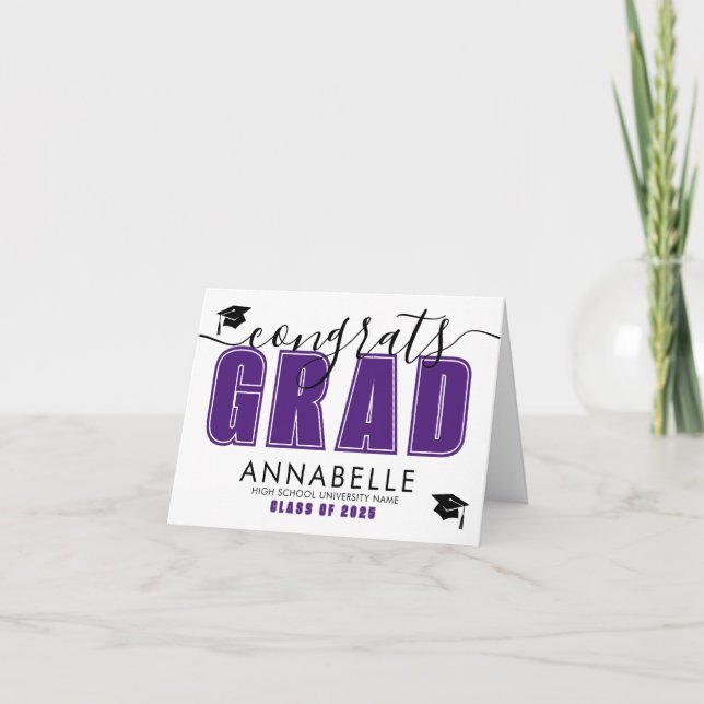 Carte Congratulations Grad Purple Graduation (Devant)