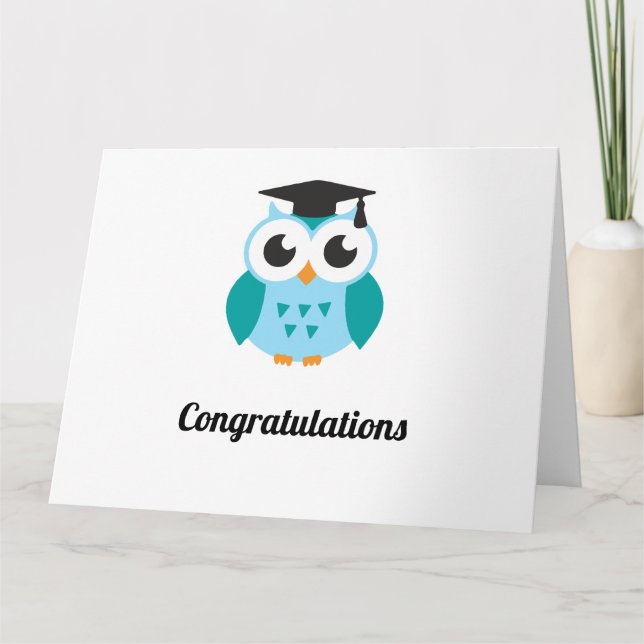 Carte Congratulations graduation wise owl (Devant)