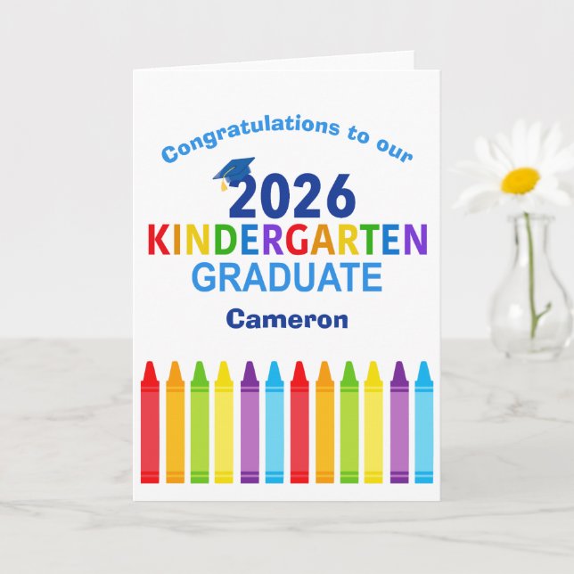 Carte Congratulations Kindergarten Graduate Customizable (Petite plante)