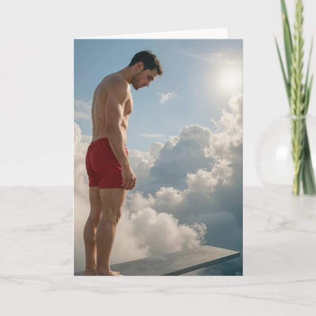 Carte Congratulations Man on Diving Board (Devant)