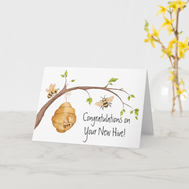 Carte Congratulations on your New Hive | New House Card (Fleur jaune)