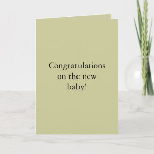 Carte Congratulations sur le nouveau bébé !