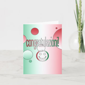 Carte Congratulazioni ! Le drapeau de l'Italie colore