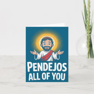Carte Connards vous tous Jésus humour sarcastique 