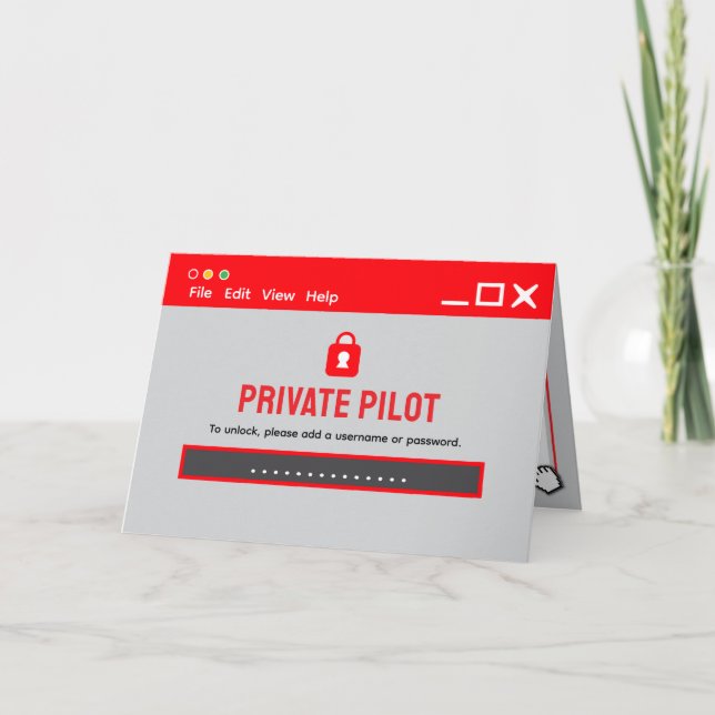 Carte Connexion Pilote Privé Félicitations (Devant)