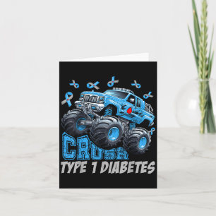Carte Conscience de diabète de type 1 Guerrier T1d Monst