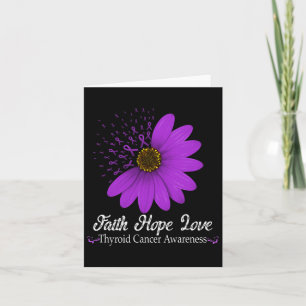 Carte Conscience du cancer Faith Hope Love Purple Ribbon