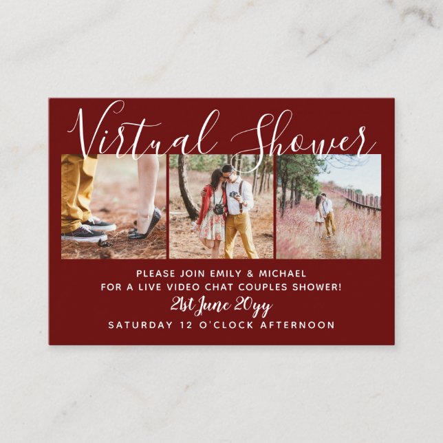 Carte Conseil 100 Mariage PHOTO de douche virtuelle Budget Conve (Devant)