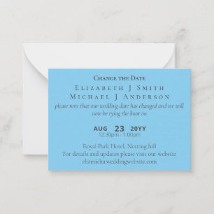 Carte Conseil 100 x Changement de date Report incl ENVL.