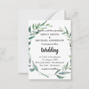 Carte Conseil 20 Budget Olive Feuilles mariage Inviter dans enve