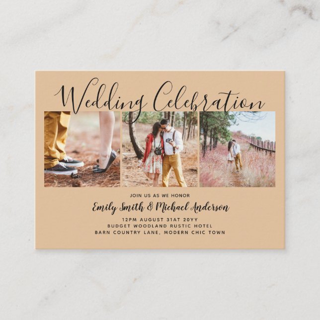 Carte Conseil 20 Mariage PHOTO Budget Qualité Invite PETITES (Devant)