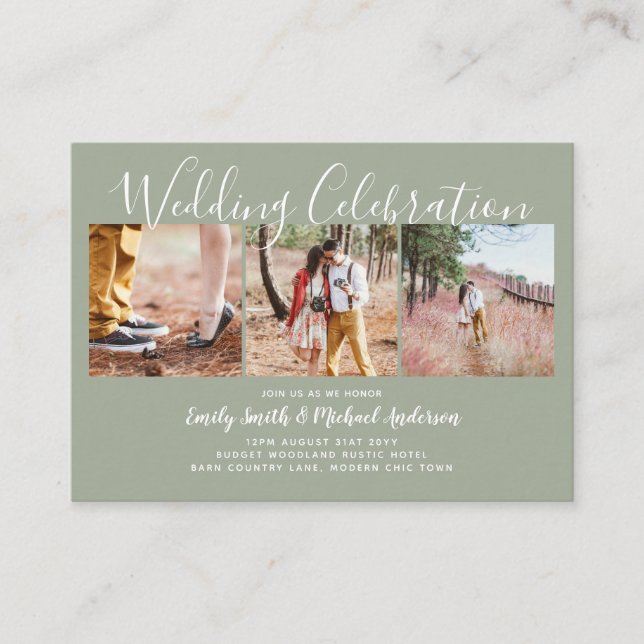 Carte Conseil 20 Mariage PHOTO Budget Qualité Invite PETITES (Devant)