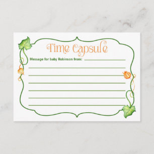 Carte Conseil Activité de capsule temporelle pour la baby shower