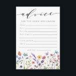 Carte Conseil Advice for the Bride and Groom Floral Bridal<br><div class="desc">Advice for the Bride and Groom Floral Bridal Shower Card</div>