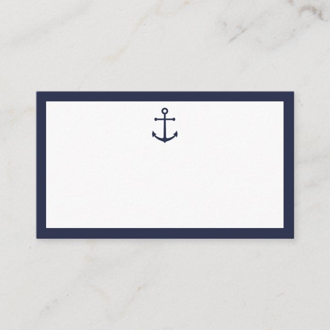 Carte Conseil Ancre Bleu marine Nautique Mariage Conseils et voe (Devant)