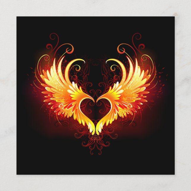 Carte Conseil Angel Fire Heart with Wings (Devant)