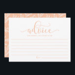 Carte Conseil Apprentissage de la calligraphie pour l'épouse<br><div class="desc">Conseils de calligraphie de la Pêche pour la carte de mariée à devenir | Écrivez votre conseil pour la future mariée avec cette carte de souvenirs vierge. Il présente une calligraphie géologique avec motif de feuillage. Des éléments correspondants sont disponibles.</div>