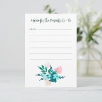 Aqua Blue Green Aquarelle Baby shower Floral