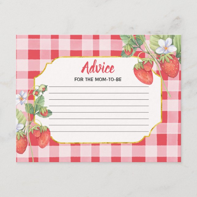 Carte conseil Aquarelle Berry Sweet Strawberry (Devant)